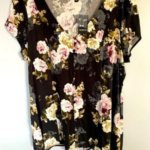Corset back floral tunic